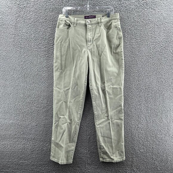 Gloria Vanderbilt Amanda Jean Womens 14 Mint Green Stretch Denim - Picture 1 of 11